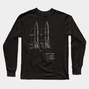 Rocket Propelled Missile Vintage Patent Hand Drawing Long Sleeve T-Shirt